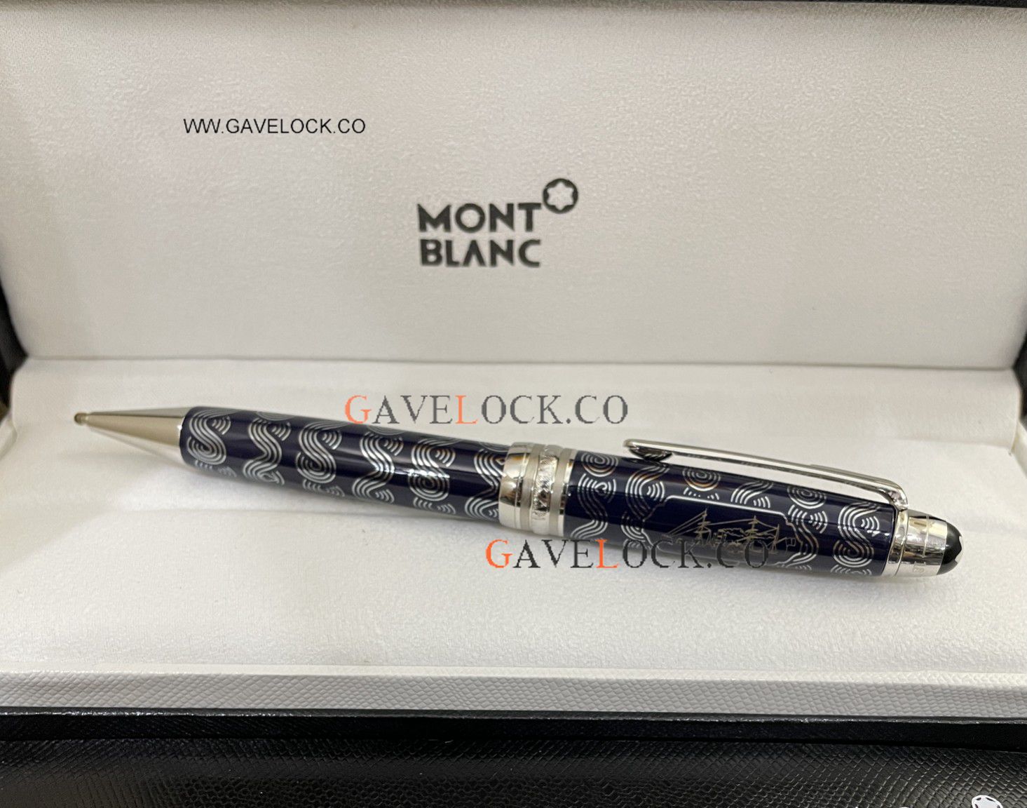 Faux Mont blanc Meisterstuck 80 Days Solitaire LeGrand Blue Ballpoint 145